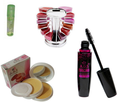 

ADS 1625 Mascara, Lipgloss & Palette Compact Powder(Set of 4)