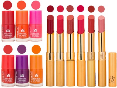 

Aroma Care Nail Polish Set and Rythm Lipstick Sets ( Modern Shades) 1803201734(Set of 12)