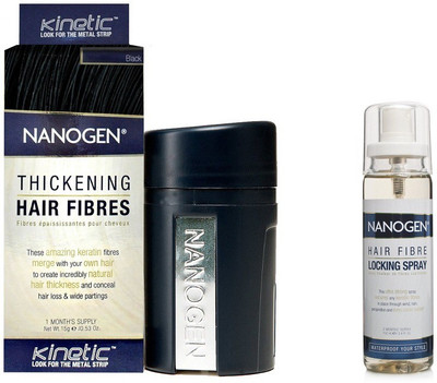

Nanogen Hair Fibres with Locking Spray (Black)(Set of 2)