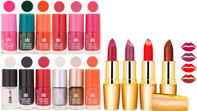 

Aroma Care Gel Nail Polish Set Quick Dry, Long Lasting and Creamy Matte Lipstick Combo 76(Set of 16)