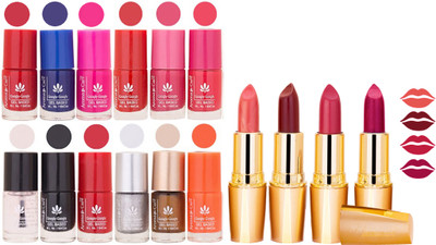 

Aroma Care All About Nail 12 Piece Color Nail Lacquer Combo Set + 4 Rythm Creamy Matte Lipstick Combo 169(Set of 16)