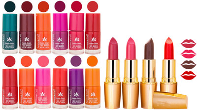 

Aroma Care All About Nail 12 Piece Color Nail Lacquer Combo Set + 4 Rythm Creamy Matte Lipstick Combo 191(Set of 16)
