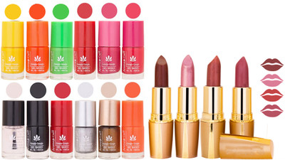 

Aroma Care Lot of 12-piece Surprise Nail Polish Set and Rythm Lipsticks Combo 18(Set of 16)