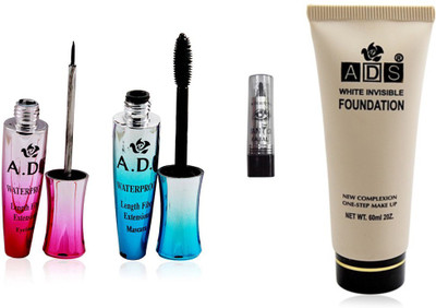 

ADS Eyeliner, Mascara, Foundation and Kajal(Set of 4)