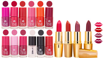 

Aroma Care All About Nail 12 Piece Color Nail Lacquer Combo Set + 4 Rythm Creamy Matte Lipstick Combo 10(Set of 16)