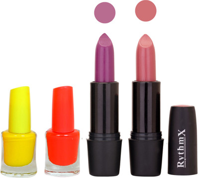 

Rythmx ST RYTH BLK LIPSTICKS AND NAIL POLISH IMPORTANT COMBO 043(Set of 4)