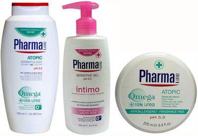

Pharma Line Atopic(Alergic Skin) Shower Gel & Sensitive Intimate Gel & Wrinkle Control Hand Cream(Set of 3)