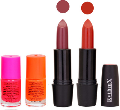 Rythmx FB RYTH BLK LIPSTICKS AND NAIL POLISH IMPORTANT COMBO 016(Set of 4)