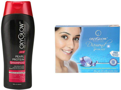

Oxyglow Golden Glow Pearl Protein Shampoo & Diamond Facial Kit 73gm(Set of 2)