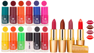 

Aroma Care Gel Nail Polish Set Quick Dry, Long Lasting and Creamy Matte Lipstick Combo 138(Set of 16)