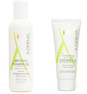 

A-Derma Exomega Emollient Cream (50ml) and Foaming Gel (100ml)(Set of 2)