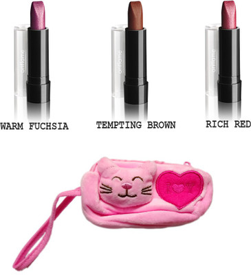 Oriflame Sweden Pure color lipstick 2.5g pack of 3 with carry pouch(Set of 3) available at flipkart for Rs.523