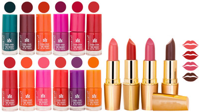 

Aroma Care All About Nail 12 Piece Color Nail Lacquer Combo Set + 4 Rythm Creamy Matte Lipstick Combo 39(Set of 16)