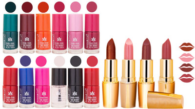 

Aroma Care Lot of 12-piece Surprise Nail Polish Set and Rythm Lipsticks Combo 80(Set of 16)