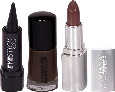 

Viviana Pride Lipstick, Nail Colors, Kajal(Set of 3)