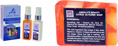 

Absolute Beauty Skin Care De-Pigmentation Fairness Cream Face Wash + Citrus Soap(Set of 2)