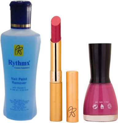 

Rythmx RythmX Pink Lipstick +Nail Polish Combo 2206201642(Set of 3)