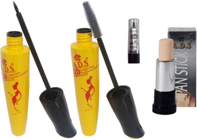 

ADS Waterproof Eyeliner / Mascara / Pan Stick Concealer / Kajal(Set of 4)