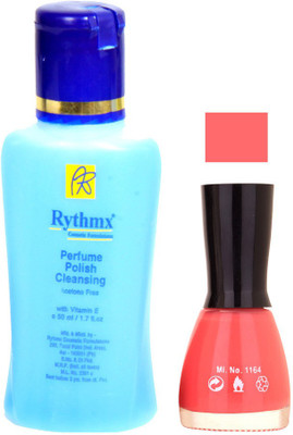 

Rythmx Light Pink Shades Nail Polish With Extra Strenth Polish remover 48061(Set of 2)