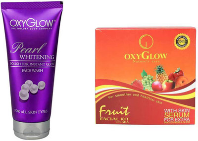 

Oxyglow Golden Glow Pearl Whitening Face Wash & Fruit Facial Kit 165gm(Set of 2)