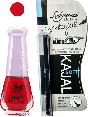 

Lady Fashion Nail Polish&Kajal Combo 1109201601(Set of 2)