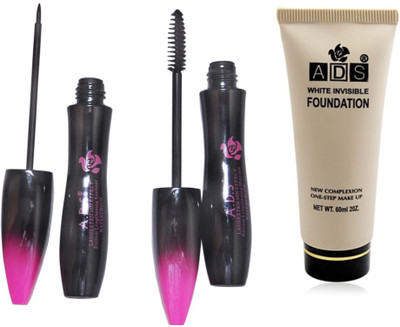 

ADS Waterproof Eyeliner / Mascara / White Invisible Foundation(Set of 3)