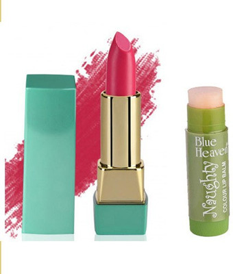 

Blue Heaven Mintz Glossy Lipstick (Desert Rose) & Naughty Color Lip Balm (Magic)(Set of 2)