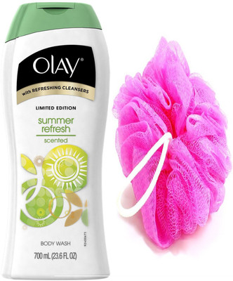 

Olay Summer Refresh Scented Body Wash 700 mL With Loofah(Set of 2)