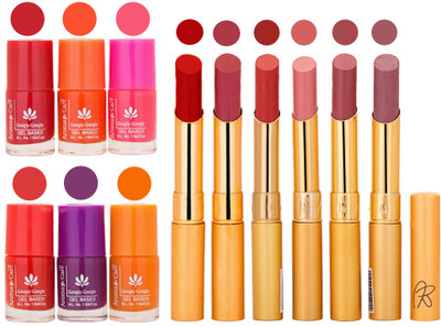 

Aroma Care Nail Polish Set and Rythm Lipstick Sets ( Modern Shades) 1803201830(Set of 12)