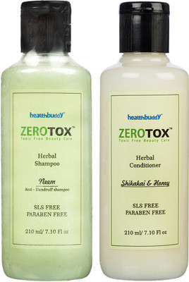 

Healthbuddy Zerotox Herbal Neem Anti Dandruff Shampoo, 210 Ml & Shikakai & Honey Conditioner, 210 ml(Set of 2)
