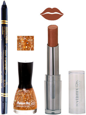 

Rythmx Lipstick , Nail Polish And Stay On Black Kajal Makeup Combo 1080(Set of 3)