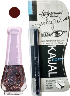

Lady Fashion Nail Polish and Kajal Combo 2010201646(Set of 2)