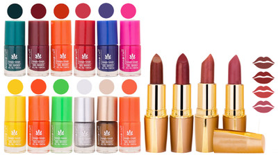 

Aroma Care Lot of 12-piece Surprise Nail Polish Set and Rythm Lipsticks Combo 25(Set of 16)