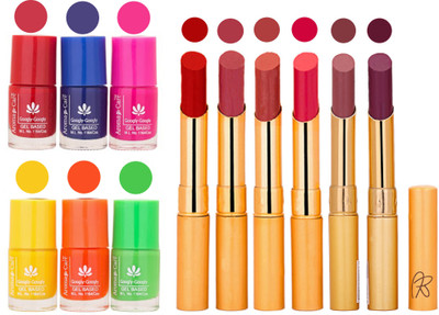 

Aroma Care Makeup Women Nail Polish and Exclusive Long Lasting Lipstick Set 117(Set of 12)