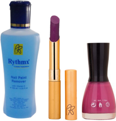 

Rythmx RythmX Purple Lipstick +Nail Polish Combo 2206201619(Set of 3)