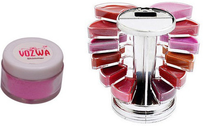 

Vozwa Pink Shimmer Powder with Lipgloss Palette(Set of 2)
