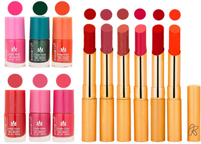 

Aroma Care Perfect Combo of Nail Polish and Rythm Lipstick Popular Shades in Wholesale Rate 2332017116(Set of 12)