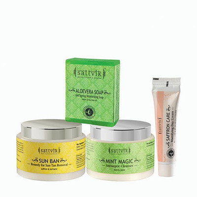 

Sattvik Organics Supple & Rehydrates Skin Combo- (MM100, SB100, SC12, AVS75)(Set of 4)