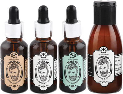 

The Man Company Beardsome kit for men (3 beard oil and 1 beard wash)(Set of 4)