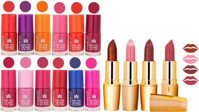 

Aroma Care Lot of 12-piece Surprise Nail Polish Set and Rythm Lipsticks Combo 89(Set of 16)