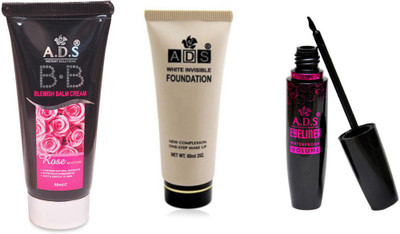

ADS BB Cream / White Invisible Foundation / Waterproof Eyeliner(Set of 3)