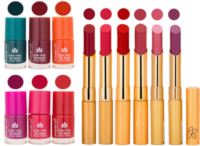 

Aroma Care Famous Combo of Nail Polish with Rythm Long Lasting Lipstick Sets 183201722(Set of 12)