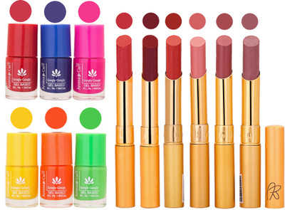 

Aroma Care Makeup Women Nail Polish and Exclusive Long Lasting Lipstick Set 109(Set of 12)