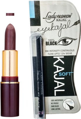 Lady Fashion Lipstick And Kajal Combo(Set of 2)