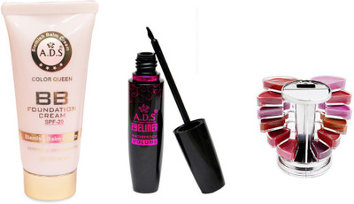 

ADS BB Cream (SPF-20)/ Waterproof Eyeliner / Lipgloss Palette(Set of 3)