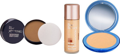 

Blue Heaven Xpression Pan Cake (76), Oil Free Foundation (Cream Beige) & Silk On Face Compact (Natural) Combo.(Set of 3)