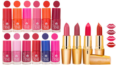 

Aroma Care All About Nail 12 Piece Color Nail Lacquer Combo Set + 4 Rythm Creamy Matte Lipstick Combo 125(Set of 16)