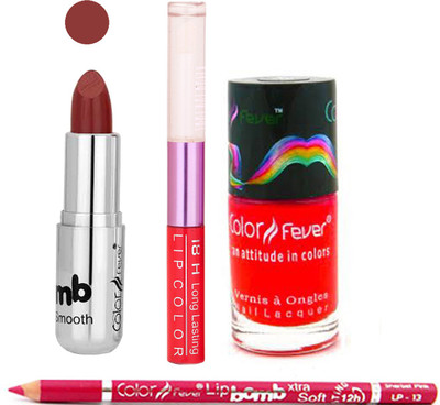 

Color Fever Lipstick+ Nail Polish Combo 505(Set of 4)