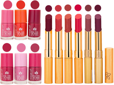 

Aroma Care Quick Dry Nail Polish and Rythm Lipstick Combo 1803201996(Set of 12)