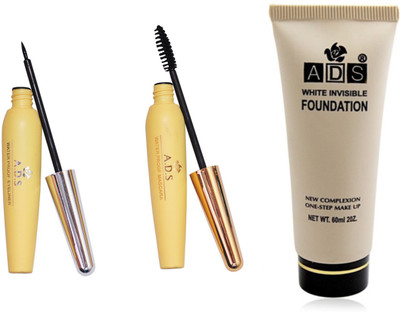 

ADS Waterproof Eyeliner / Mascara / White Invisible Foundation(Set of 3)